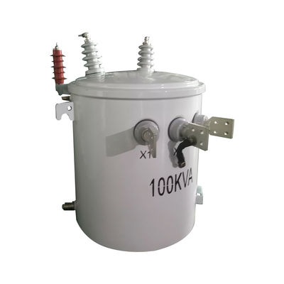 satın al 100Kva Tek fazlı kutup monte edilmiş yağ tipi transformatörler 13.8Kv'den 0.24Kv'ye kadar Çevrimiçi üretim