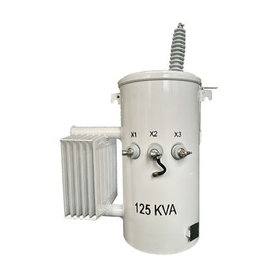 satın al 125KVA Tek fazlı direğe monte edilmiş transformatör Yağa batırılmış Dağıtım 34.5KV 120V Çevrimiçi üretim