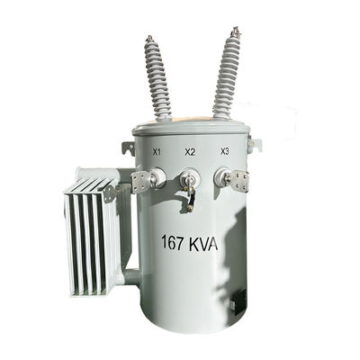 satın al ANSI Standart Tek Fazlı Yağa Dalmış Transformörler 167KVA 34.5KV direğe monte edilmiş Transformör Gücü Çevrimiçi üretim