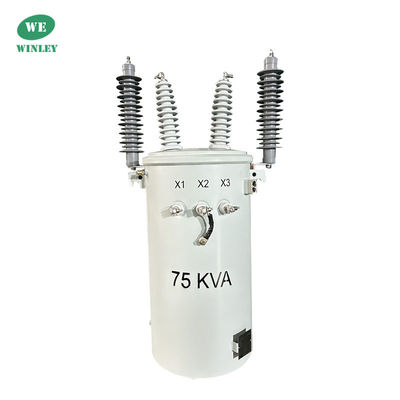satın al 75kva direğe monte edilmiş Transformör Yağı batırılmış 22860V elektrikli güç transformörü Çevrimiçi üretim