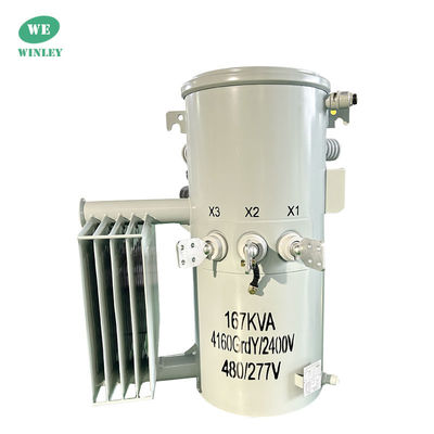 satın al 167Kva Tek fazlı direğe monte transformatör 12.47KV Yağa batırılmış ANSI IEEE DOE 2016 Standartları Güç Üstü Dağıtım Transformatörü Çevrimiçi üretim