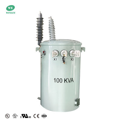 satın al 100 Kva Tek fazlı direğe monte transformatör Çift sarma güç dağıtım yağı batırılmış transformatör 34.5kv'den 120v'ye kadar ANSI IEEE UL Sertifikasıyla Çevrimiçi üretim