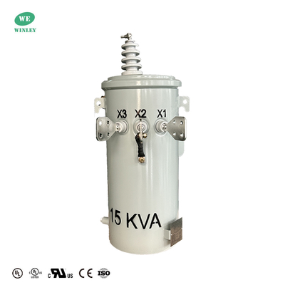 satın al 15KVA direğe monte edilmiş transformatör tek fazlı yağ daldırılmış 13.8KV'dan 120V'ye kadar hava güç dağıtım transformatörü Çevrimiçi üretim