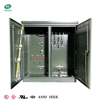 satın al UL Listeli 600Kva 3 Fazlı Peda Monte Edilmiş Transformatör Yağlı Tip 34.5KV - 480V Verimli Güç Dağıtım Transformatörü Çevrimiçi üretim