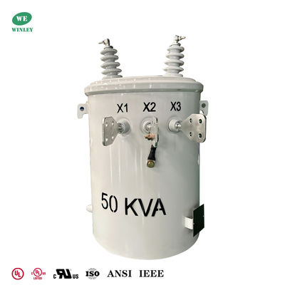 satın al UL Listeli 50 kVA Tek Fazlı Direğe Monte Transformatör 4160V - 240V 480V ANSI IEEE Standartları Çevrimiçi üretim