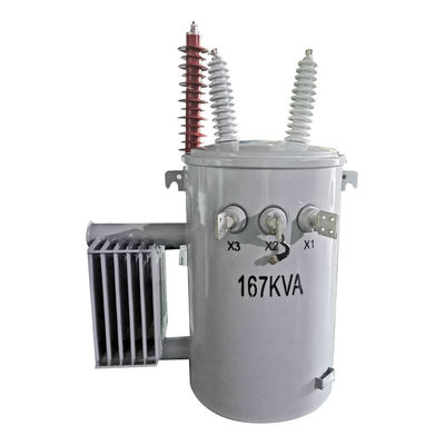 Tek Fazlı Aşama Aşağı Dağıtım direği Montajlı Transformör 167kva 35kv