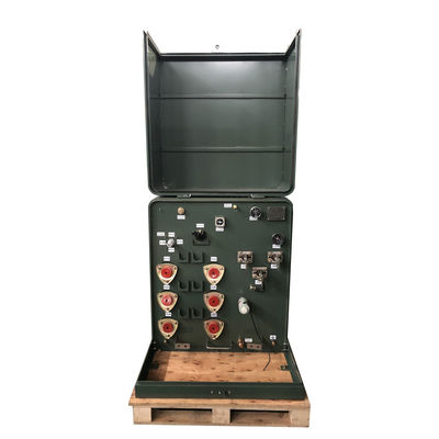 Radyal besleme basamağı monte edilmiş dağıtım transformatörleri 34500V'den 240v'ye 100kVA'ya düşer