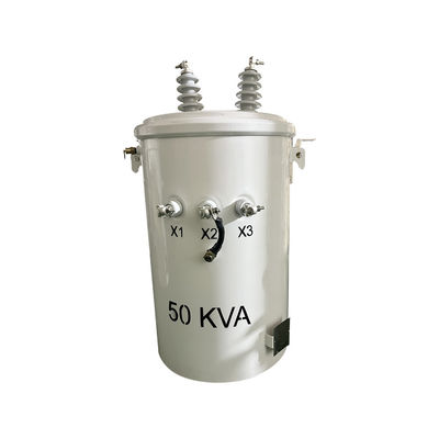 50kva Tek Fazlı Yağ Dondurulmuş direğe monte edilmiş dağıtım transformatörleri 12470v 277v