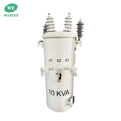 10 Kva ANSI / IEEE Standart Tek Fazlı Kutup Montajlı Dağıtım Transformörü 2 Kablo 4160V 120V Güç