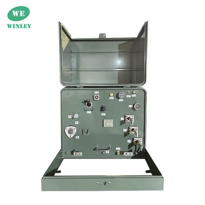Konut 200Kva Tek Fazlı Pad Montajlı Transformör Dağıtım Yağı 34500V'den 120V'ye kadar batırılmış
