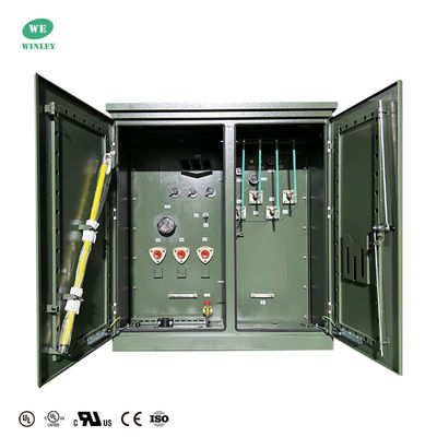 300Kva Üç Fazlı Pad Montajlı Transformör Yağı Daldırılmış Dağıtım 12870V 208V ANSI IEEE Standartları