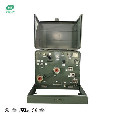 UL CUL Listed 75 kVA Tek Fazlı Pad Montajlı Transformör Konut 13.8KV'den 120V'ye Yağa Dalmış DOE 2016 ANSI IEEE Standartlarını karşılar