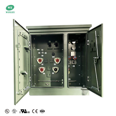 15kva Tek Fazlı Pad Montajlı Transformör 200Hz 2400V Loop Feed CSA ANSI IEEE Standart Sıvı Doldurulmuş Dağıtım Transformörü
