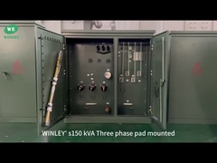 UL listelenen 150Kva 3 Fazlı Pad Montajlı Transformör 12870V'den 208V'ye Radyal Besleme ASNI IEEE Standartları